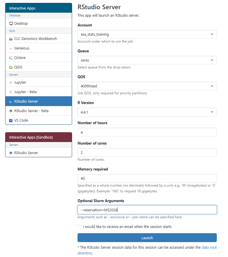 OnDemand new session screenshot