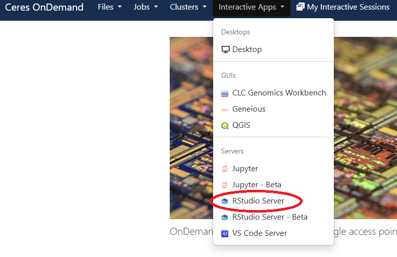 OnDemand dropdown screenshot